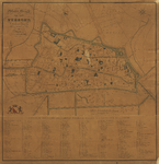 216032 Plattegrond van de stad Utrecht met directe omgeving; met weergave van het stratenplan met bebouwingsblokken en ...